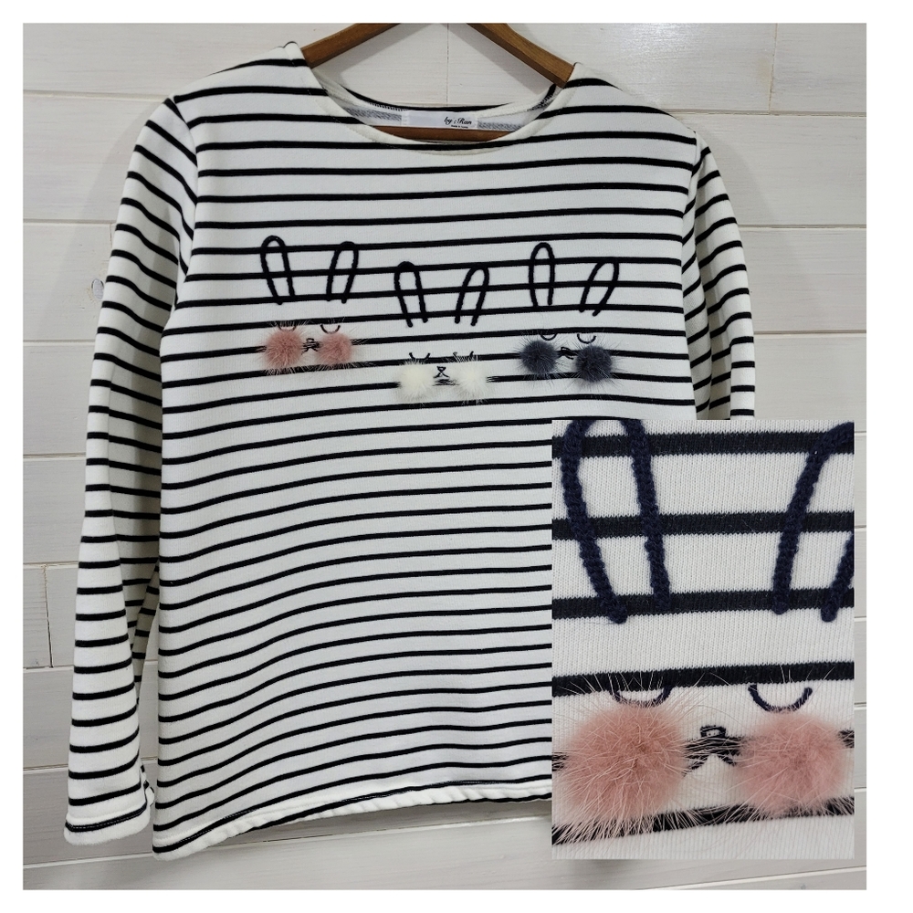 Striped bunny sweater